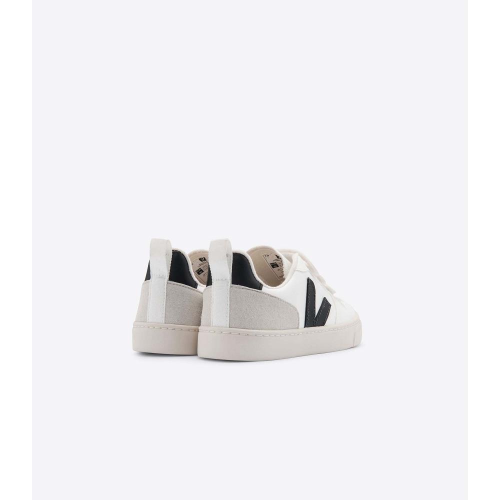 White Black Kids' Veja V-10 CWL Sneakers | AU 866TCE